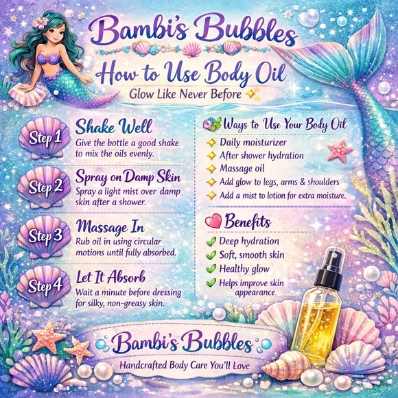New! Bambis Bubbles Body Oil 2oz Assorted Scents - Picture 8 of 9